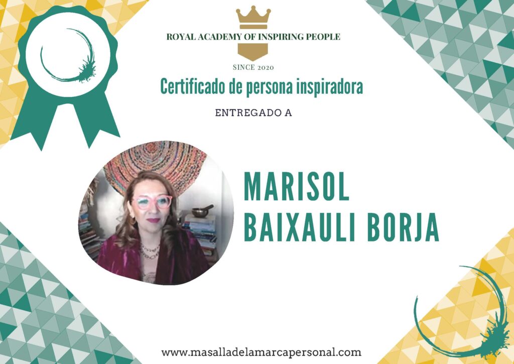 Certificado de persona inspiradora Marisol Baixauli () ()